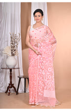 Morchari Heavy Jamdani Saree-Peach | Grocsy