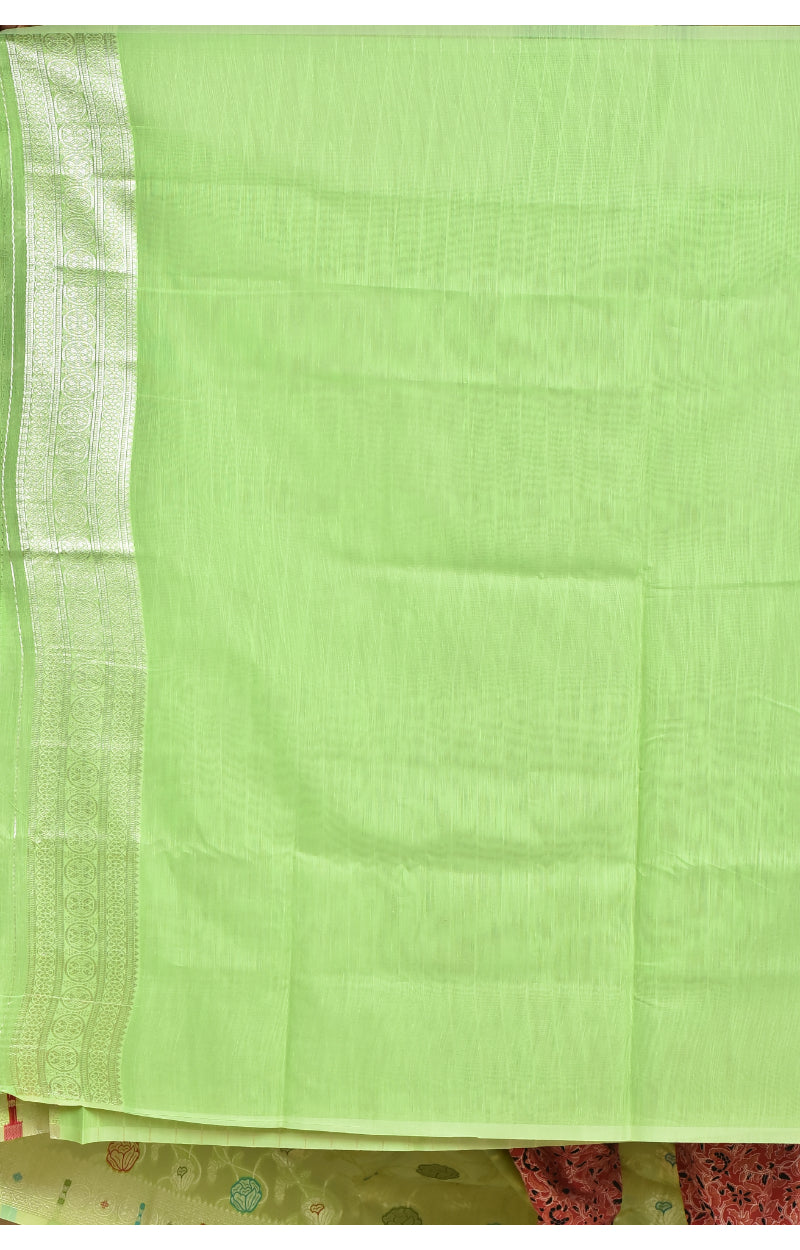 Morchari Women Desgin Chanderi Silk Saree-Green | Grocsy