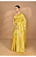 Morchari Banarasi Silk Chanderi Saree-Yellow | Grocsy