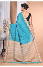 Morchari Pure Cotton Dhakai Jamdani Handloom Saree-Green | Grocsy