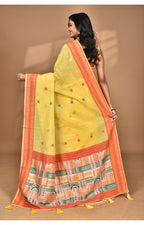 Morchari Women Desgin Chanderi Silk Saree-Yellow | Grocsy