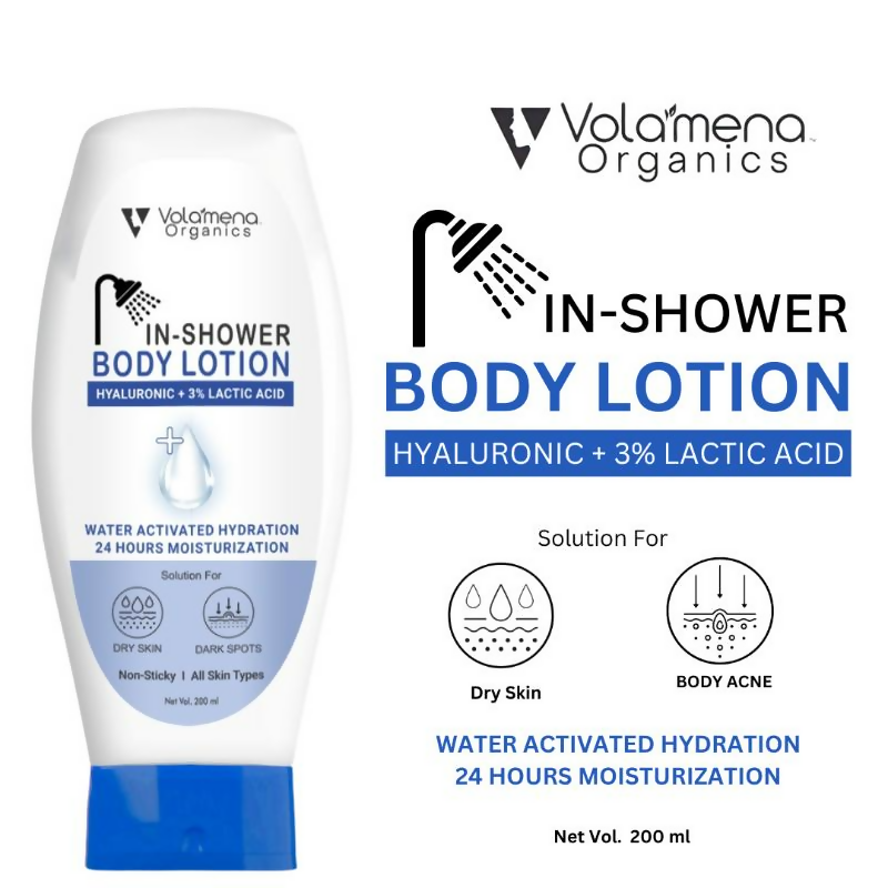 Volamena Hyluronic + Lactic Acid In-Shower Body Lotion With Aloevera | Grocsy