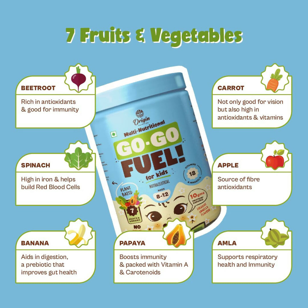 Origin Nutrition Multi Nutritional Go Go Fuel Health Drink For Kids, Ages 8-12 Yrs | Grocsy