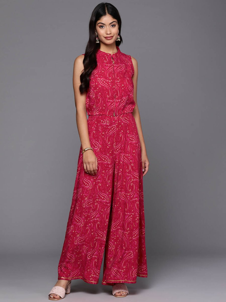 Ahalyaa Women's Traditional Wear Co-ods - Red | Grocsy