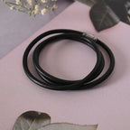 NVR Men Black Wraparound Bracelet | Grocsy