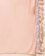 Peach Pure Viscose Georgette Thread With Sequins Embroidery Work Lehenga Choli With Dupatta - Tanya | Grocsy