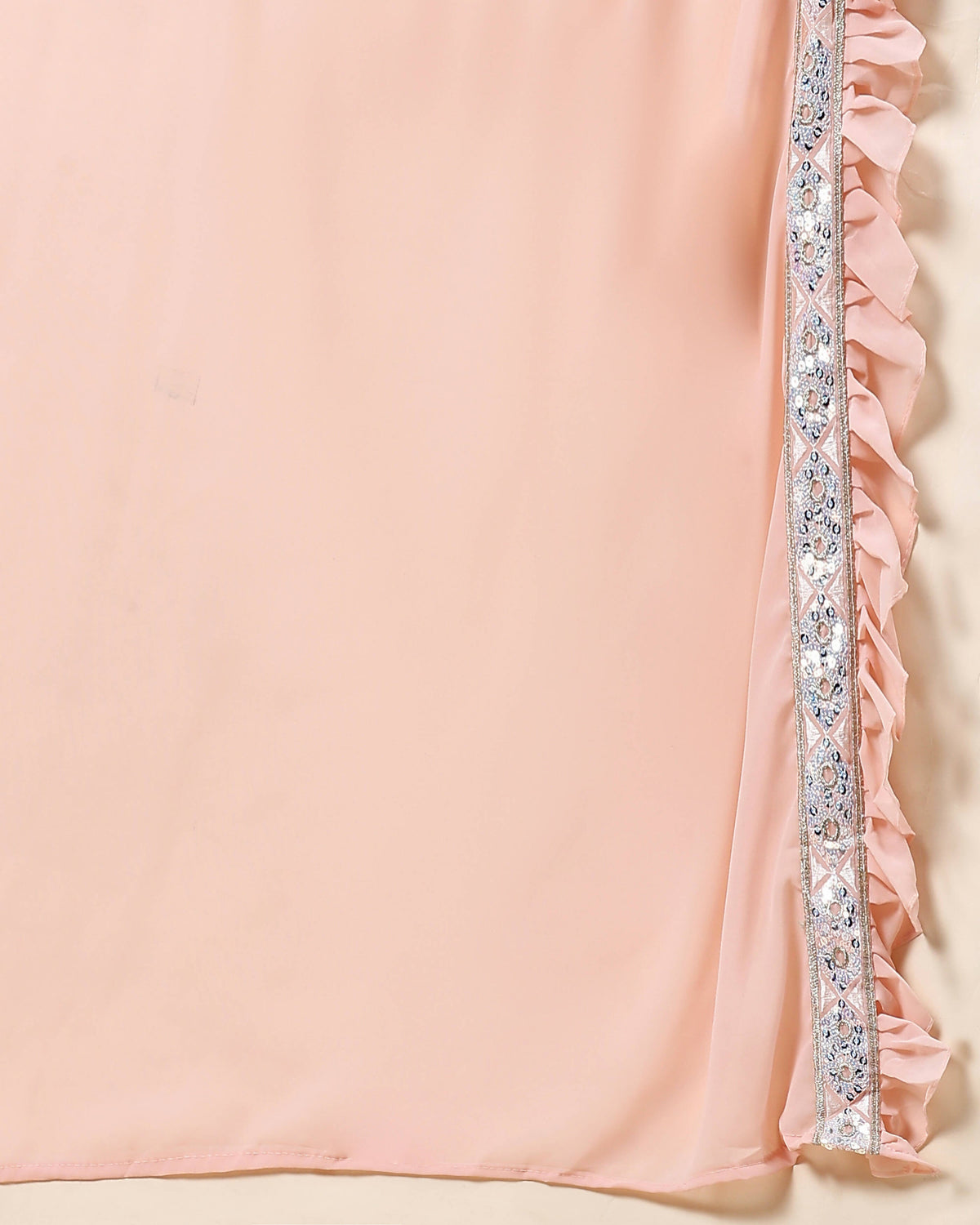 Peach Pure Viscose Georgette Thread With Sequins Embroidery Work Lehenga Choli With Dupatta - Tanya | Grocsy