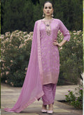 Vegaa Fashion Onion Pink Viscose Rayon Embroidered Salwar Suit | Grocsy