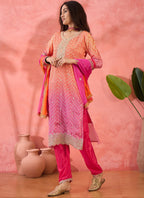 Vegaa Fashion Pink Chinon Silk Embroidered Salwar Suit | Grocsy