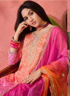 Vegaa Fashion Pink Chinon Silk Embroidered Salwar Suit | Grocsy