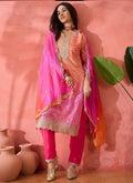 Vegaa Fashion Pink Chinon Silk Embroidered Salwar Suit | Grocsy