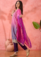 Vegaa Fashion Pink Chinon Silk Embroidered Salwar Suit | Grocsy