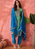 Vegaa Fashion Green Chinon Silk Embroidered Salwar Suit | Grocsy