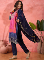 Vegaa Fashion Pink Chinon Silk Embroidered Salwar Suit | Grocsy