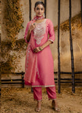 Vegaa Fashion Pink Silk Blend Embroidered Salwar Suit | Grocsy