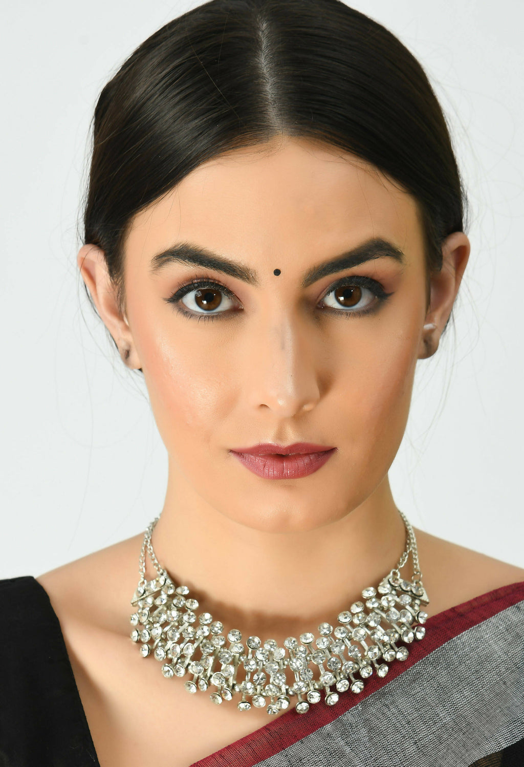 Mominos Fashion Johar Kamal Silver-Plated Brass Finish Kundan Choker For Women | Grocsy