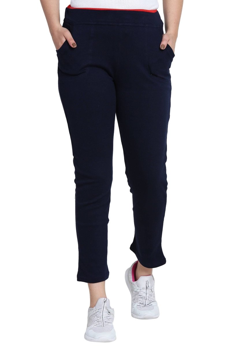 Asmaani Navy Blue color Hosiery Lower with Two Side Pockets. | Grocsy