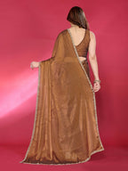 PR Fashion Browne Jimmy Choo Fabric Palin With Work Lace Saree | Grocsy