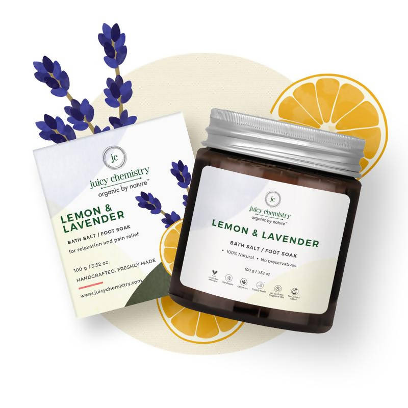 Juicy Chemistry Lemon & Lavender Bath Salt / Foot Soak | Grocsy