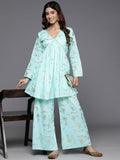 Ahalyaa Women's Traditional Wear Co-ods - Blue | Grocsy