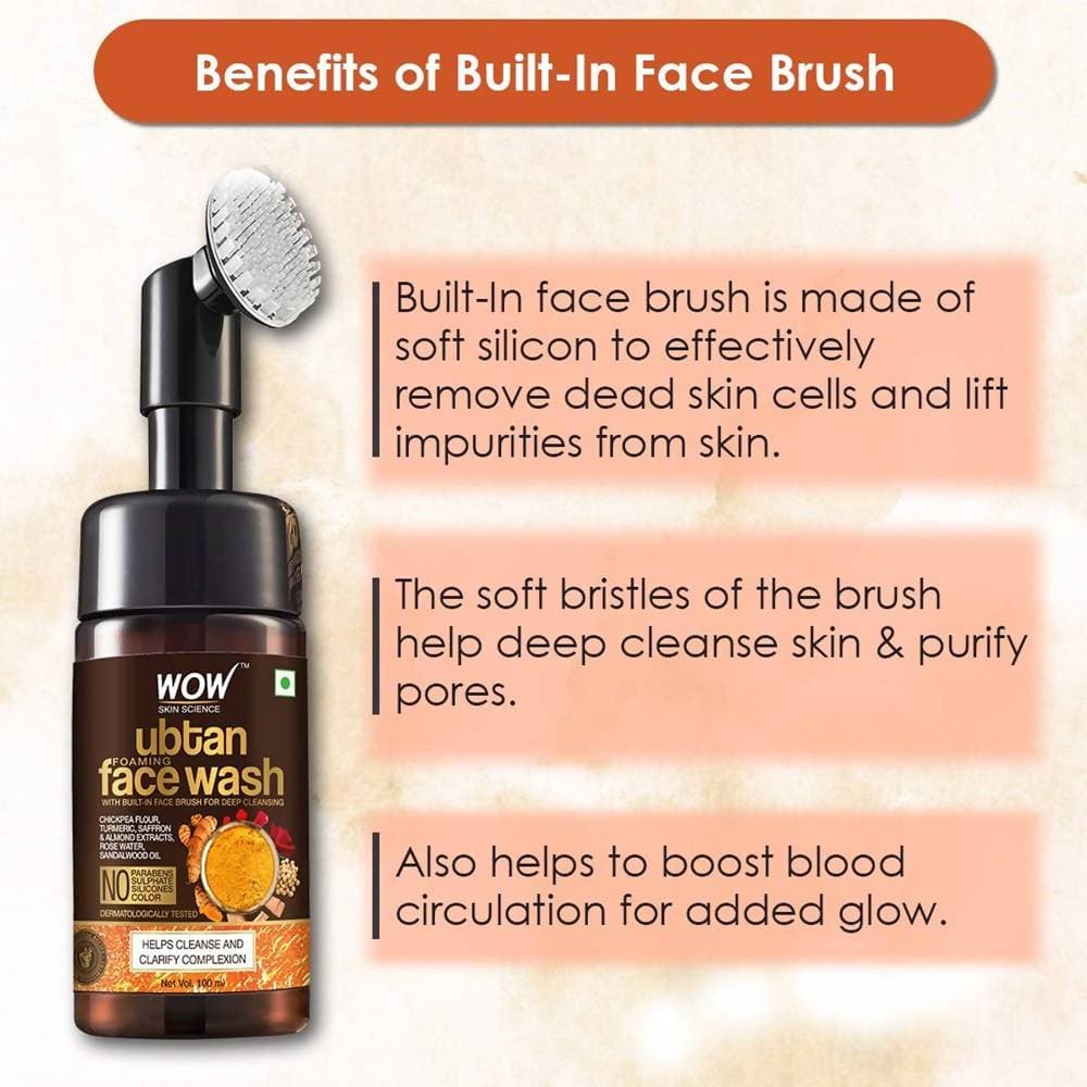 Wow Skin Science Ubtan Foaming Face Wash | Grocsy