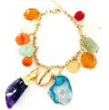 Bling Accessories Natural Stone Multi Charm Bracelet | Grocsy