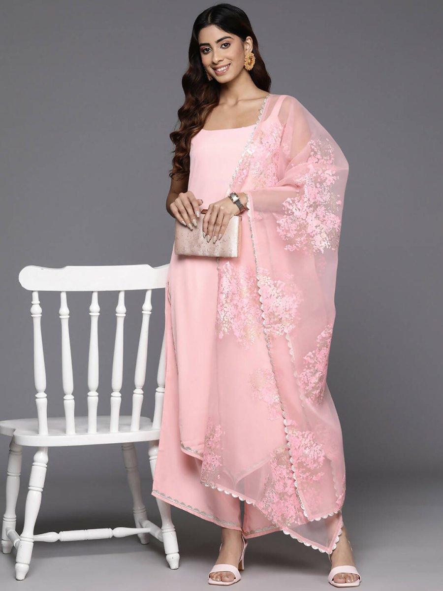 Ahalyaa Women's Traditional wear Kurta Set - Pink | Grocsy