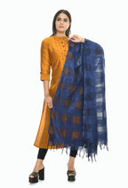 Mominos Fashion Navy Blue Window Dupatta | Grocsy