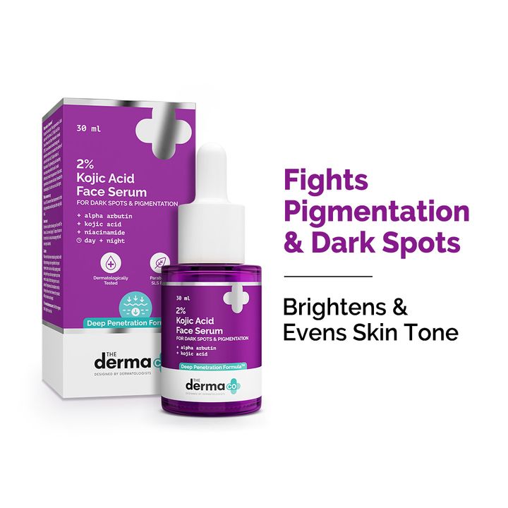 The Derma Co 2% Kojic Acid Face Serum with 1% Alpha Arbutin & Niacinamide | Grocsy