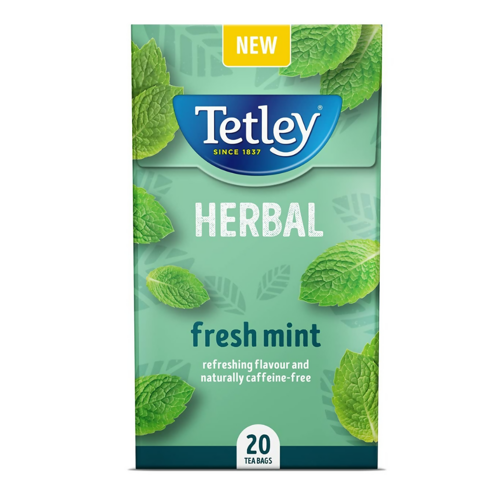 Tetley Herbal Fresh Mint Tea Bags | Grocsy