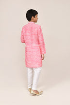 Joban Fashion Cotton Silk Pink Kurta With Straight Fit Pant | Grocsy