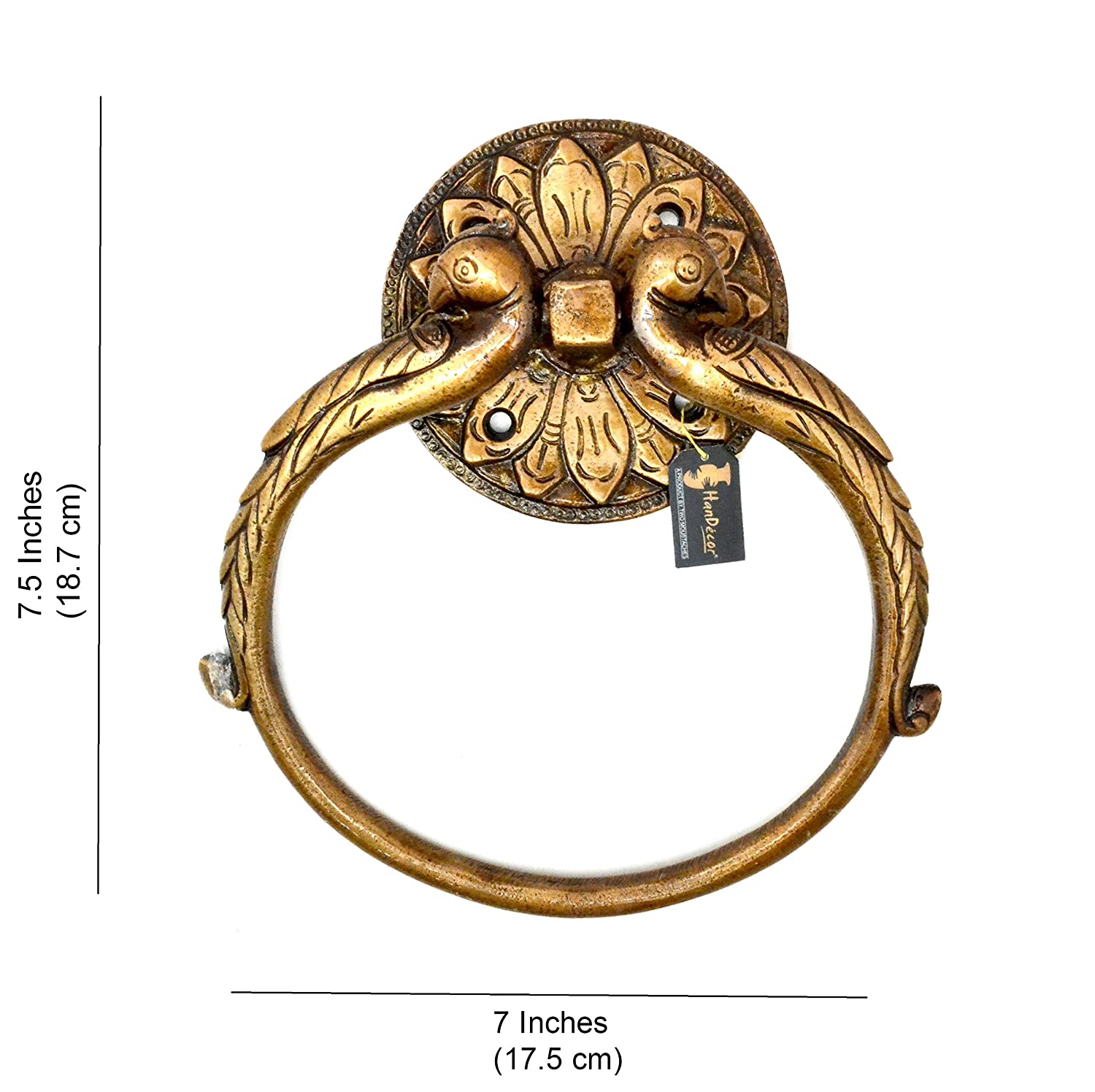 Twin Peacock Design Brass Towel Hanger | Grocsy