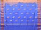 Peach and Light Blue Uppada Silk Handloom Saree with Body Buta Design - Global Threads | Grocsy