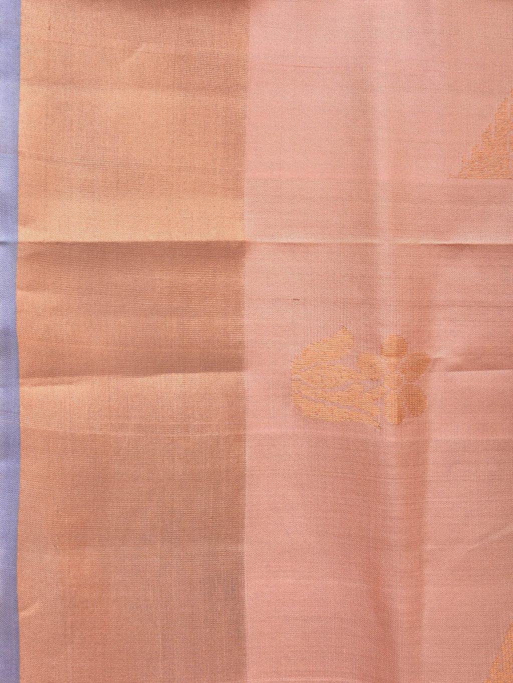 Peach and Light Blue Uppada Silk Handloom Saree with Body Buta Design - Global Threads | Grocsy