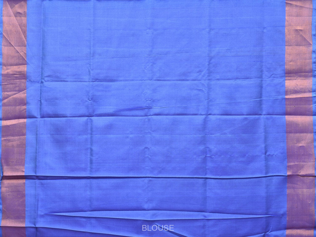 Peach and Light Blue Uppada Silk Handloom Saree with Body Buta Design - Global Threads | Grocsy