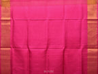 Peach and Pink Uppada Silk Handloom Plain Saree with Contrast Pallu Design - Global Threads | Grocsy