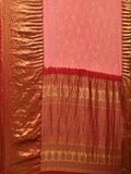 Peach Bandhani Kanchipuram Silk Handloom Saree with Pallu and Border Design - Global Threads | Grocsy