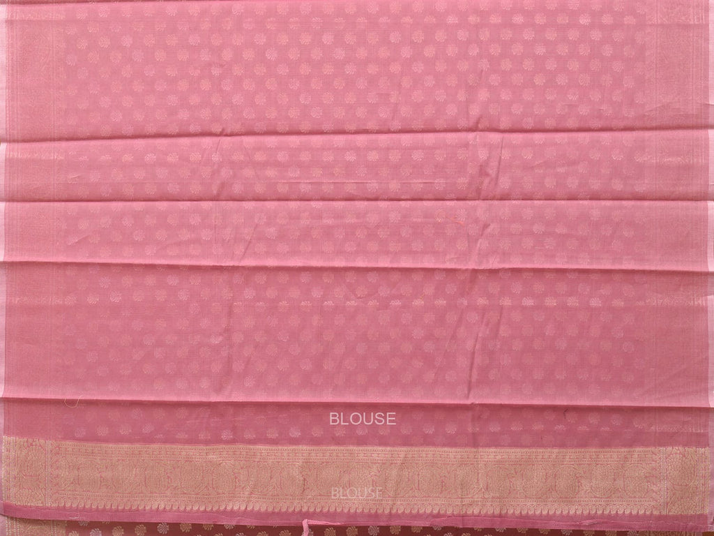Peach Cut Work Cotton Silk Saree with All Over Banaras Design - Global Threads | Grocsy