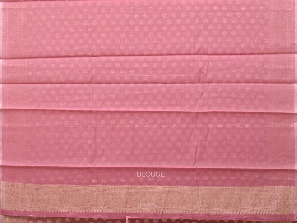 Peach Cut Work Cotton Silk Saree with All Over Banaras Design - Global Threads | Grocsy
