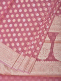 Peach Cut Work Cotton Silk Saree with All Over Banaras Design - Global Threads | Grocsy