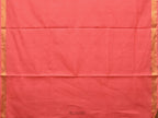 Peach Khadi Cotton Handloom Saree with Big Floral Pallu Design - Global Threads | Grocsy