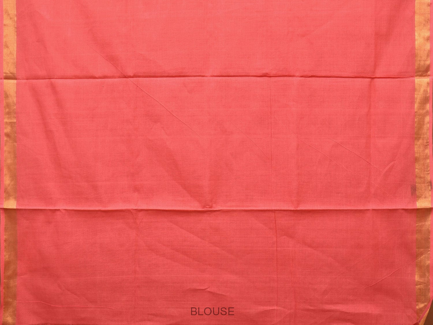 Peach Khadi Cotton Handloom Saree with Big Floral Pallu Design - Global Threads | Grocsy