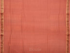 Peach Khadi Cotton Handloom Saree with Buta and Dobi Border Design - Global Threads | Grocsy
