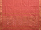 Peach Uppada Cotton Handloom Saree with Jamdani Pallu Design No Blouse - Global Threads | Grocsy