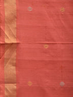 Peach Uppada Cotton Handloom Saree with Jamdani Pallu Design No Blouse - Global Threads | Grocsy