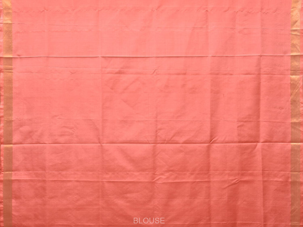 Peach Uppada Silk Handloom Saree with Birds and Floral Pallu Design - Global Threads | Grocsy