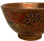 Nizalia Floral Motif Embossed Paper Mache Bowl | Grocsy