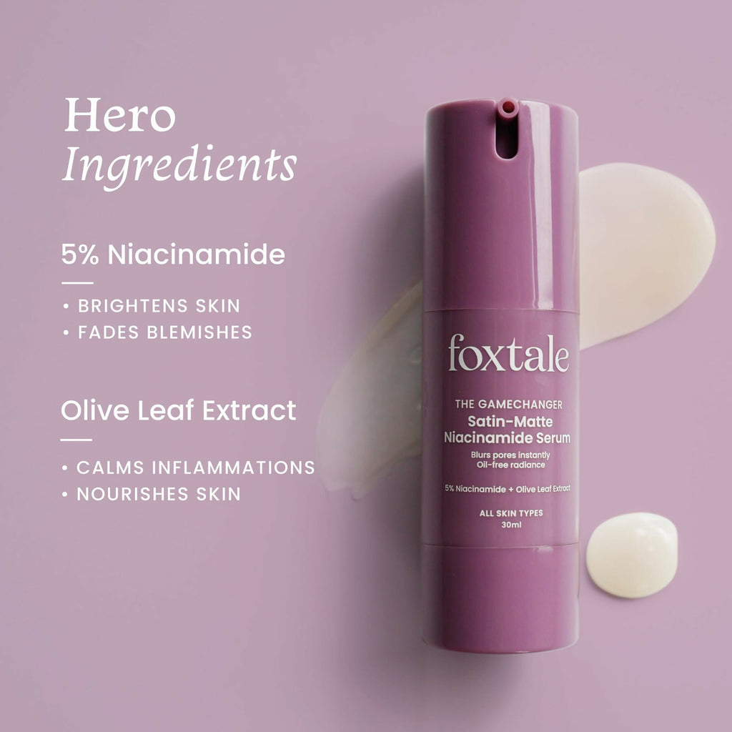 Foxtale 5% Niacinamide Face Serum - Fades Blemishes & Acne Marks, Reduce Dark Spots, Controls Oil and Brightens Skin | Grocsy
