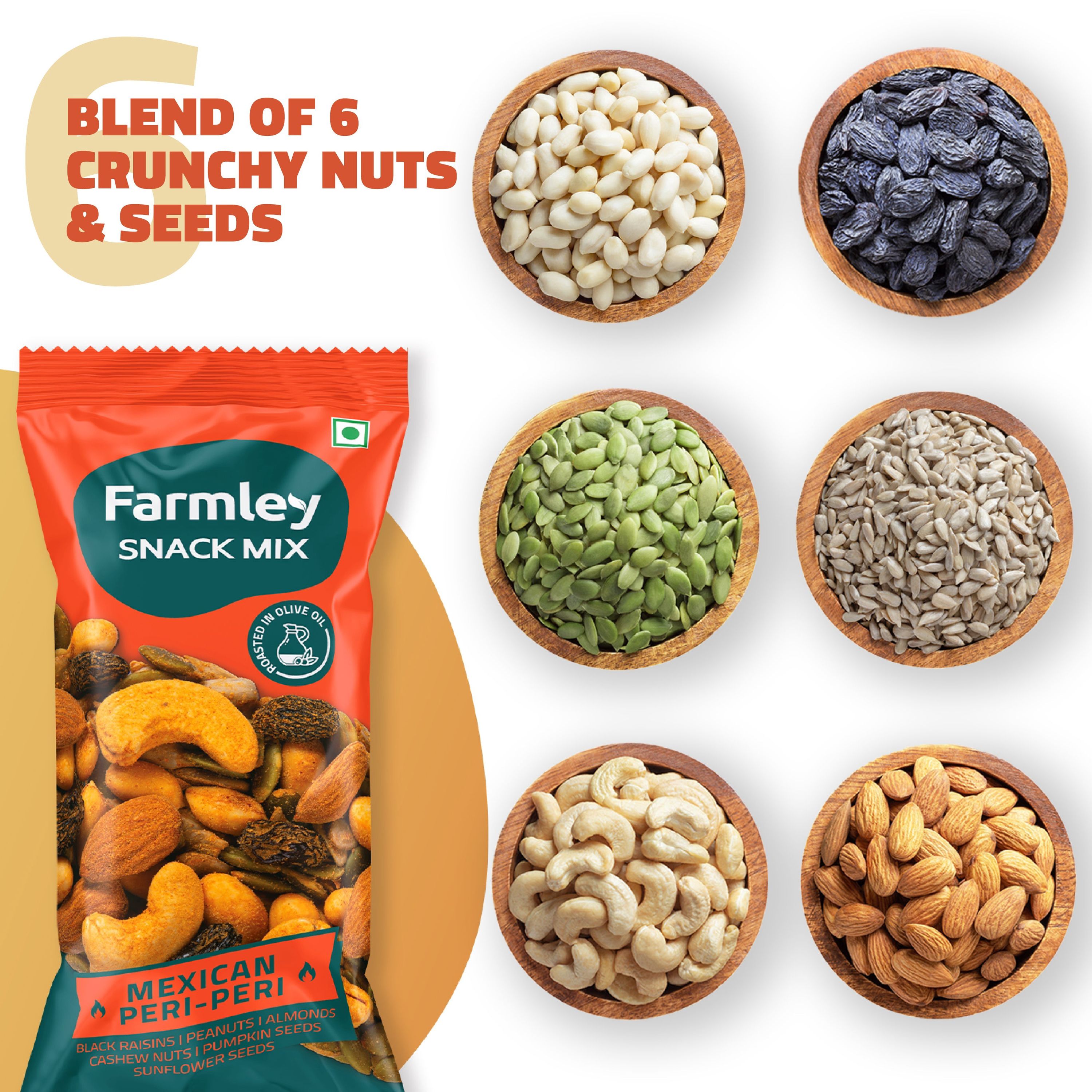 Farmley Mexican Peri Peri Snack Mix - Pack of 16 | Grocsy