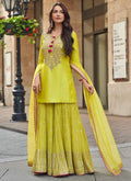 Evanik Designer Faux Georgette With Embroidery Sequence Work Palazzo Wedding Collection | Grocsy